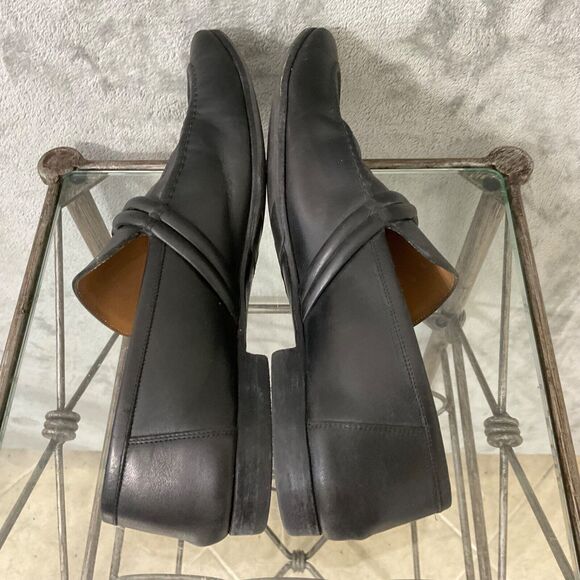 VINTAGE GUCCI BLACK smooth soft LEATHER LOAFERS Men’s Size 9D - Picture 8 of 16
